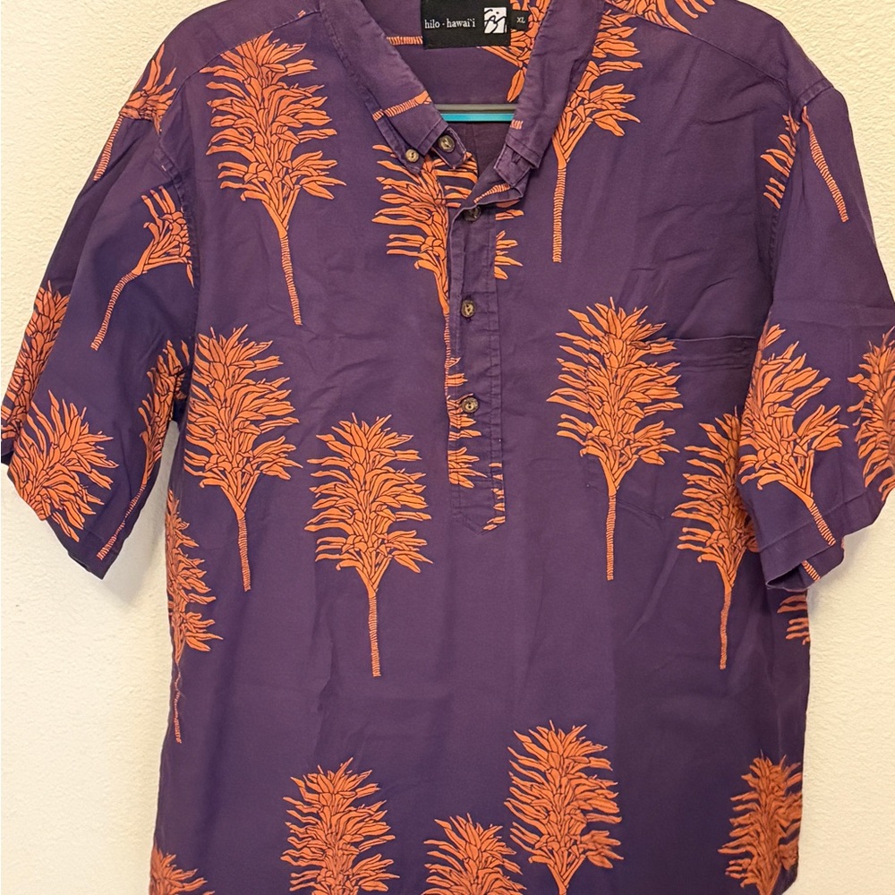 Sig Zane Purple and Orange Casual Shirt